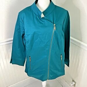 Bob Mackie Wearable Art Vintage Chef Jacket Asymmetrical‎ Full Zip Women Size XL